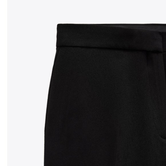 Zara Black Flare Flowy Pants Trousers - Picture 7 of 8